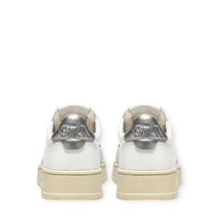 Autry Sneakers Medalist Low aulw-ll05 In Pelle Bianca Metallizzata