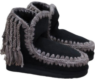 Mou Boots With Fringes fw101063a Eskimo 18 Wool Braids