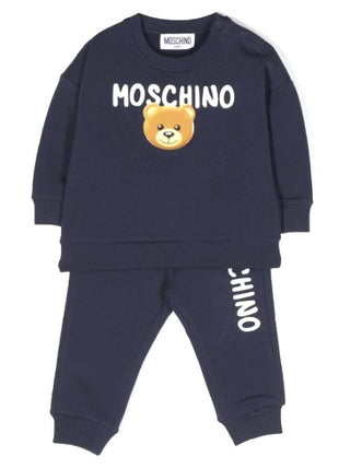 Moschino Tuta con felpa girocollo e logo e simbolo applicato MMK039