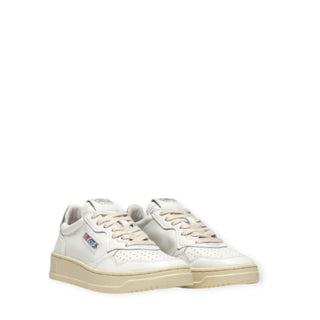 Autry Sneakers Medalist Low aulw-ll05 In Pelle Bianca Metallizzata