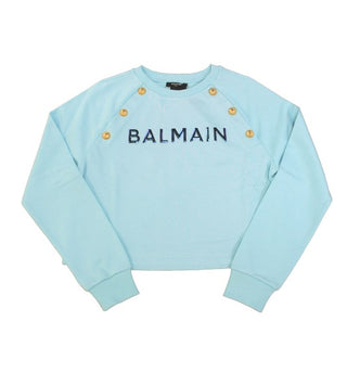 Balmain Kurz geschnittenes Sweatshirt für Mädchen BS4A90