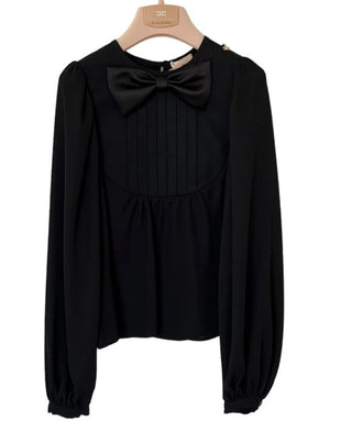 Elisabetta Franchi Langarmshirt mit Schleife EFCA203