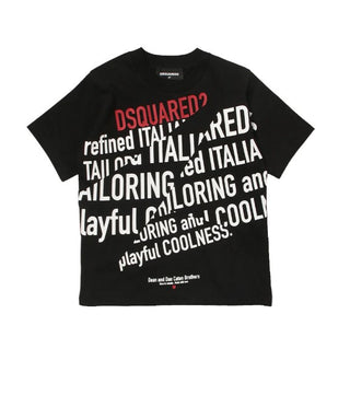 Dsquared2 T-shirt girocollo con logo e stampa DQ0810-D00MQ