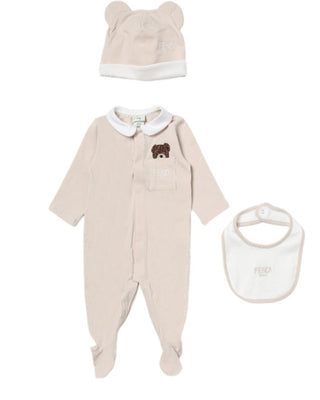 Fendi Tutina Con Teddy buk119/st8f19j5 Con Bavaglino e Cappello