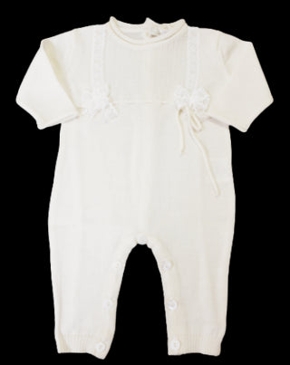 Aletta Onesie mit Schleife 0052 mit Retro-Knöpfen für Neugeborene