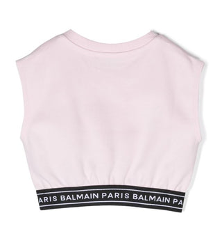 Balmain Kurzes Sweatshirt für Mädchen BS4A62