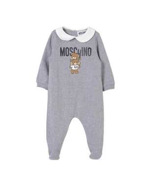 Moschino Playsuit mit Logo und Teddy mzy037 mit Clips