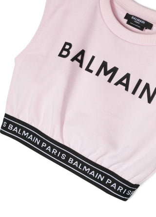 Balmain Kurzes Sweatshirt für Mädchen BS4A62