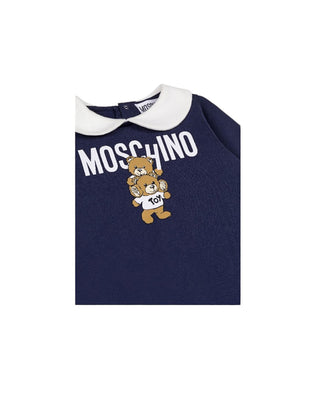 Moschino Playsuit mit Logo und Teddy mzy037 mit Clips