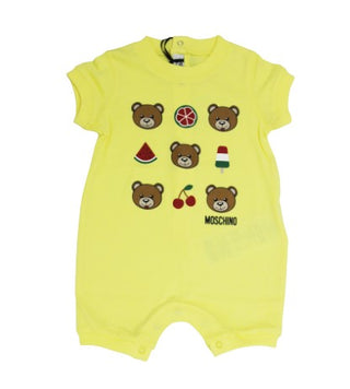 Moschino Romper WITH TEDDY BEARS AND ICE CREAM MMY00 WITH CLIPS