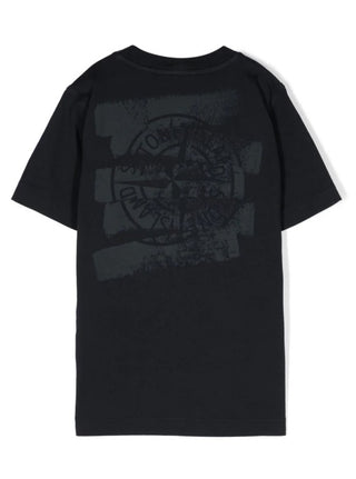 Stone Island T-Shirt mit Rundhalsausschnitt und Logo vorne 801621079