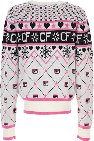 Chiara Ferragni Gemusterter Pullover 71CP000429