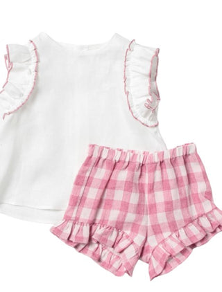 Il Gufo Completo BABY-MÄDCHEN-LEINEN-OUTFIT P22DP354L3018