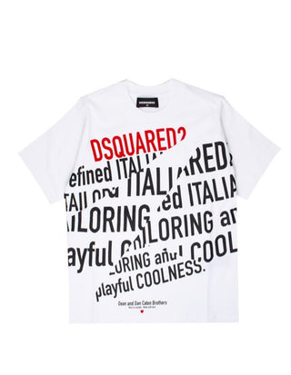 Dsquared2 T-shirt girocollo con logo e stampa DQ0810-D00MQ