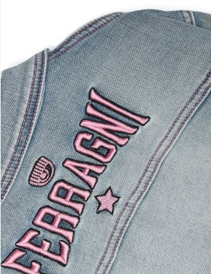 Chiara Ferragni verkürzte Jeansjacke 59A100 für Mädchen