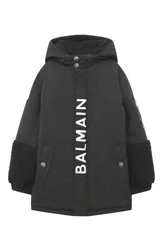 Balmain Giubbino Con Cappuccio BT2P20 Logo Teddy Da Bambina