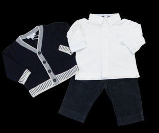 Aletta 3-teiliges Set mrv333936 Hemd-Cardigan-Hose für Neugeborene