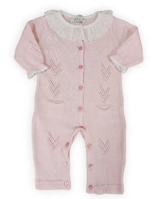 A&amp;J Romper WITH RUFFLED COLLAR A&amp;J118 BUTTONS ON THE FRONT