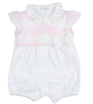 The Owl Romper with ruffled neck and bow on the side p21to165l3016 WITH CLIPS