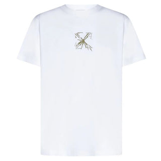 Off-White-T-Shirt mit OMAA027S23JER005-Aufdruck