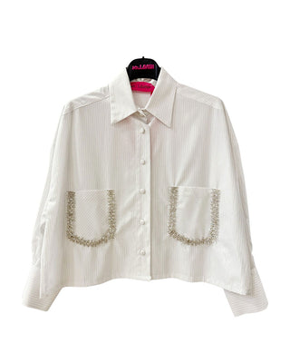 So...Lavish Applique Shirt C4043 Cropped