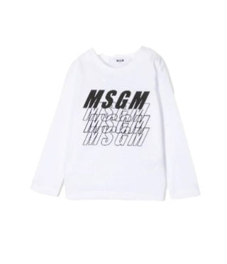 MSGM T-Shirt mit Rundhalsausschnitt und Logo vorne 025063