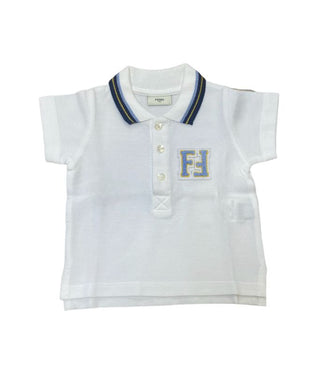 Fendi T-shirt a polo in piqué di cotone FSE669