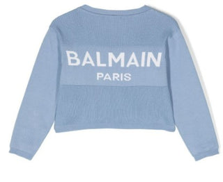 Balmain Kurzpullover mit Logo BS9A20