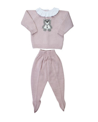 I shine Two-piece romper WITH CENTRAL TEDDY BEAR i24088