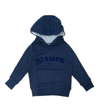 Blauer Kapuzenpullover 22SBLKF08343 mit Aufdruck