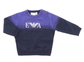 Armani Zweifarbiger Pullover 6ZHM54 mit Logo für Neugeborene