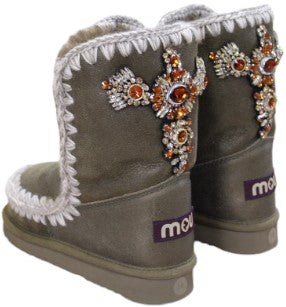 Mou Stiefel mit Kreuzkristallen fw101054b Eskimo 24