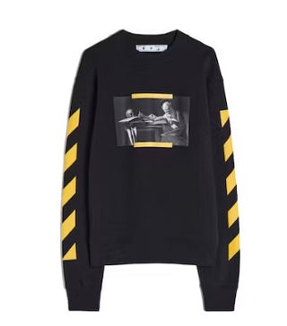 Off-White Crewneck Sweatshirt with Printed Logo OMBA025F21FLR009