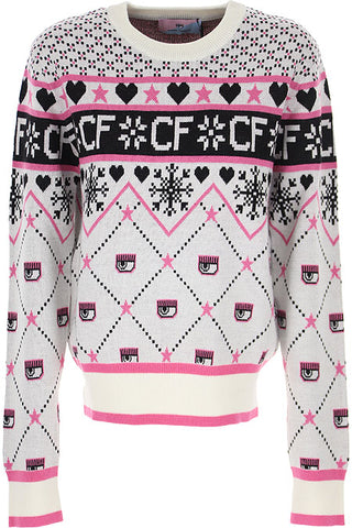 Chiara Ferragni Gemusterter Pullover 71CP000429