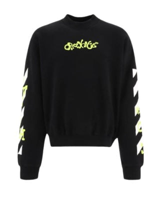 Off-White Felpa girocollo con logo in contrasto OMBA067S23FLE0011