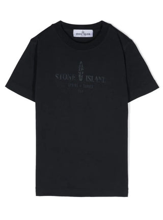 Stone Island T-Shirt mit Rundhalsausschnitt und Logo vorne 801621079