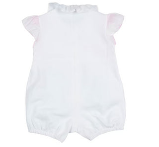 The Owl Romper with ruffled neck and bow on the side p21to165l3016 WITH CLIPS