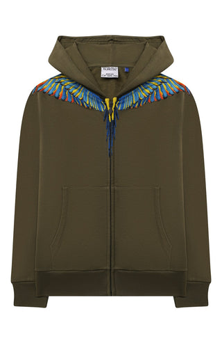 Marcelo Burlon Felpa con zip e cappuccio CBBE001F21FLE004