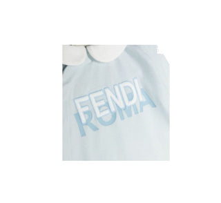 Langärmeliger Playsuit von Fendi mit BUK110-Logo-Clips auf der Vorderseite