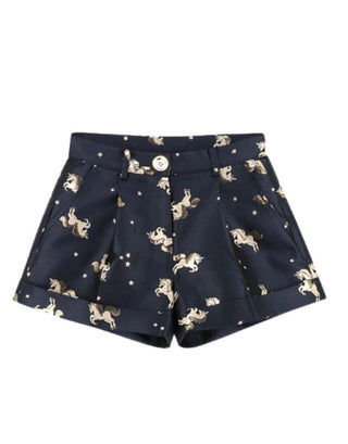 Angel's Face Shorts mit Einhornmuster, EINHORN-JACQUARD mit Taschen für Mädchen