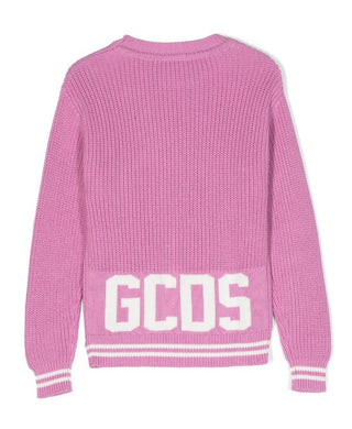 GCDS Crewneck Sweater with Embroidered Logo DUW00D