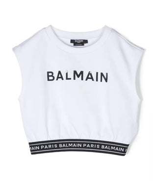 Balmain Kurzes Sweatshirt für Mädchen BS4A62