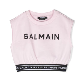 Balmain Kurzes Sweatshirt für Mädchen BS4A62