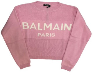 Balmain Kurzpullover mit Logo BS9A20