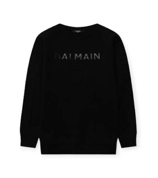 Balmain Sweatshirt mit Rundhalsausschnitt und Logo vorne 6P4650